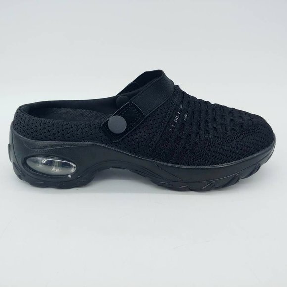 Naniya Womens Clogs Shoes Black Slip On Low Heel Mesh Round Toe EUR 38 - Picture 1 of 10